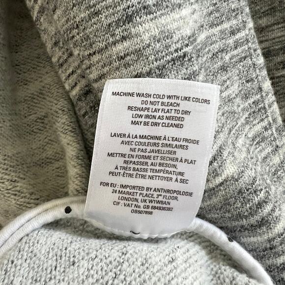 Anthropologie Saturday Sunday Open Front Sweatshirt Cardigan Black White Small - Picture 9 of 13